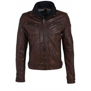 NEW MAURITIUS men's bain cf leather jacket in dark wood